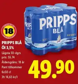 Lidl PRIPPS BLÅ Öl 3,5% erbjuda
