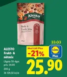 Lidl ALESTO Frukt- & nötmix erbjuda