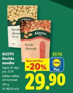Lidl ALESTO Iberiska mandlar erbjuda
