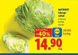 Lidl MATRIKET Isbergs- sallad erbjuda