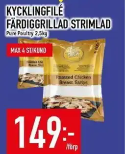 Matdax Kycklingfilé färdiggrillad strimlad erbjuda