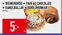Matdax Wienerbröd • Pain au chocolate • Kanelbullar • Vaniljmunkar erbjuda