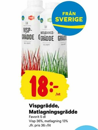 City Gross Vispgrädde, Matlagningsgrädde erbjuda