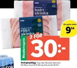 Coop Extra Smörgåspålägg, Medlemspris erbjuda