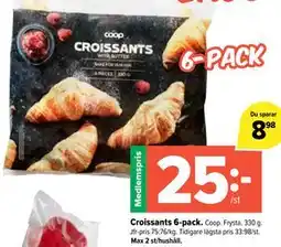 Coop Extra Croissants 6-pack, Medlemspris erbjuda