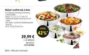 Skålset i rostfritt stål, 5 delar, EUR 39.99