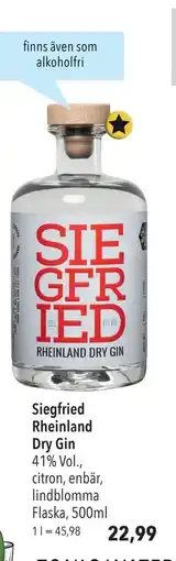 Citti Siegfried Rheinland Dry Gin, EUR 22.99 erbjuda