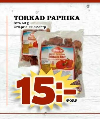 Supergrossen Torkad paprika erbjuda