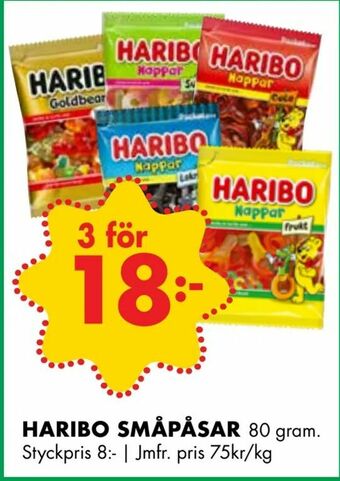 ÖoB Haribo småpåsar erbjuda