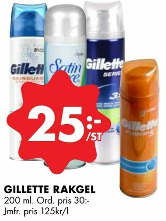 ÖoB Gillette rakgel erbjuda