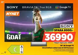 Power Sony 85" 4K Google TV Oöverträffad realism med AI XR Processor erbjuda