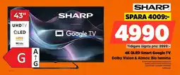 Power Sharp 4K QLED Smart Google TV Dolby Vision & Atmos: Bio hemma erbjuda