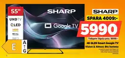 Power Sharp 4K QLED Smart Google TV Dolby Vision & Atmos: Bio hemma erbjuda