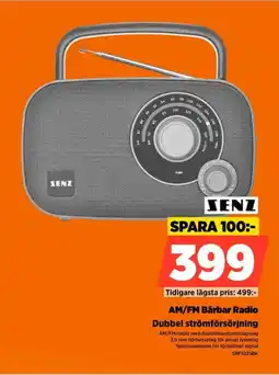 Power Senz AM/FM Bärbar Radio Dubbel strömförsörjning erbjuda
