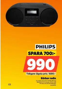 Power Philips Bärbar radio erbjuda