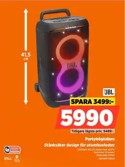 Power Jbl Partyhögtalare Stänksäker design för utomhusfester erbjuda