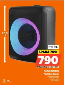 Power Feel Partyhögtalare Portabel design erbjuda