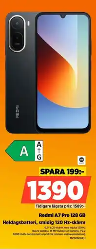 Power Redmi A7 Pro 128 GB Heldagsbatteri, smidig 120 Hz-skärm erbjuda