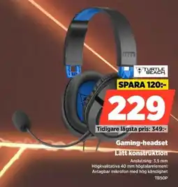 Power Turtle Beach Gaming-headset Lätt konstruktion erbjuda