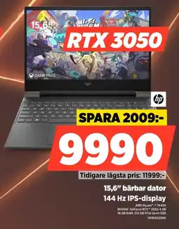 Power Hp 15,6" bärbar dator 144 Hz IPS-display erbjuda