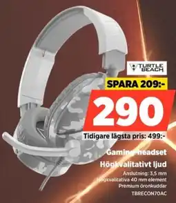 Power Turtle Beach Gaming headset Högkvalitativt ljud erbjuda