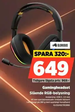 Power Glorious Gamingheadset Slående RGB-belysning erbjuda