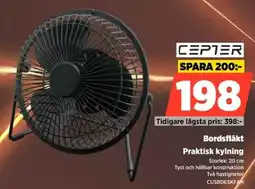 Power Cepter Bordsfläkt Praktisk kylning erbjuda