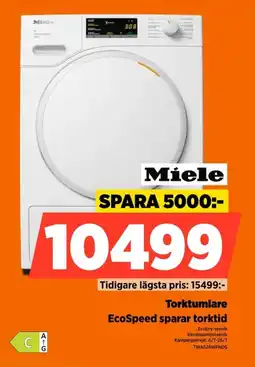 Power Miele Torktumlare EcoSpeed sparar torktid erbjuda