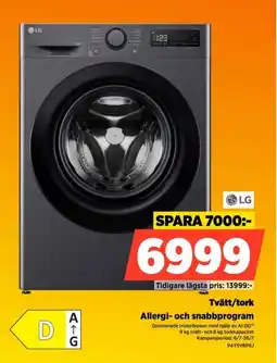 Power Lg Tvätt/tork Allergi- och snabbprogram erbjuda