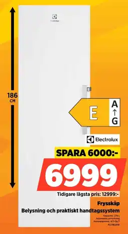Power Electrolux Frysskåp Belysning och praktiskt handtagssystem erbjuda