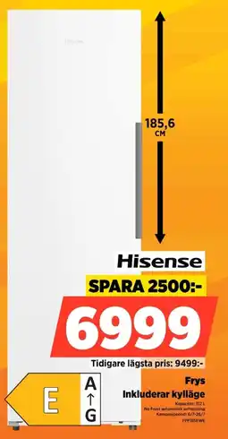 Power Hisense Frys Inkluderar kylläge erbjuda