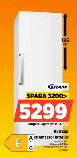 Power Gram Kylskåp Extremt stor interiör erbjuda