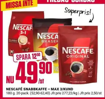ÖoB NESCAFÉ SNABBKAFFE erbjuda