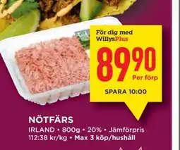Willys Nötfärs erbjuda
