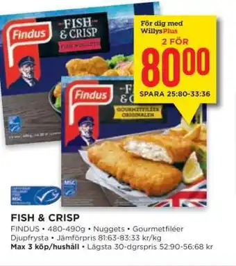 Willys FISH & CRISP erbjuda