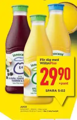 Willys JUICE erbjuda