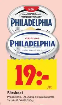 ICA Supermarket Färskost Philadelphia erbjuda