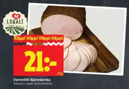 ICA Supermarket Varmrökt Bjäre skinka erbjuda