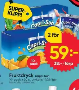 DollarStore Fruktdryck Capri-Sun erbjuda