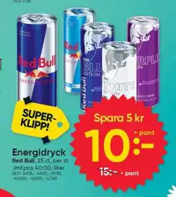 DollarStore Energidryck Red Bull erbjuda