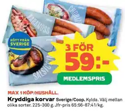 Coop Kryddiga Korvar erbjuda