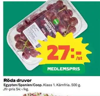 Coop Röda druvor erbjuda