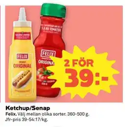 Coop Ketchup/senap erbjuda