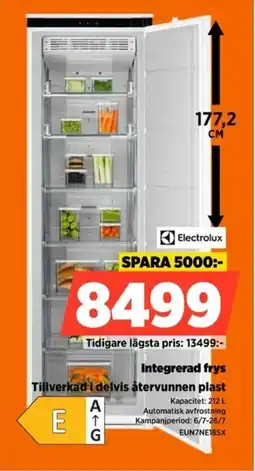 Power Electrolux Integrerad frys Tillverkad i delvis återvunnen plast erbjuda