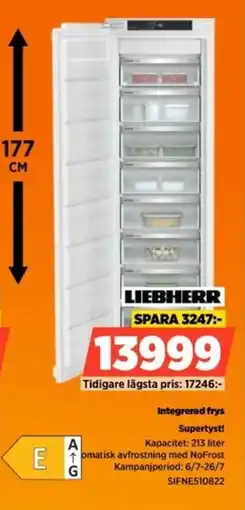 Power Liebherr Integrerad frys Supertyst! erbjuda