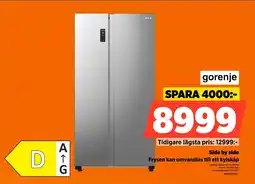 Power Gorenje Side by side Frysen kan omvandlas till ett kylskåp erbjuda