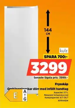 Power Kulz Frysskåp Omhängningsbar dörr med infällt handtag erbjuda