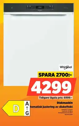 Power Whirlpool Diskmaskin Automatisk justering av diskeffekt erbjuda
