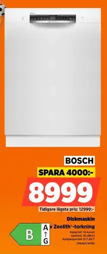 Power Bosch Diskmaskin effektiv Zeolith®-torkning erbjuda
