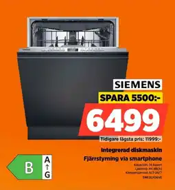 Power Siemens Integrerad diskmaskin Fjärrstyrning via smartphone erbjuda